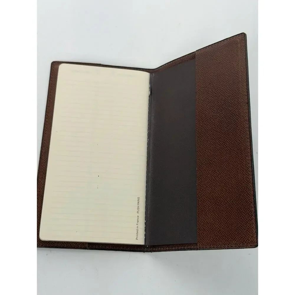 Louis Vuitton Pocket Agenda Cover in Brown Coated Canvas and Leather